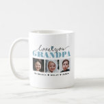 Love You Grandpa/Grampa/Other 3-Photo Coffee Mug<br><div class="desc">Add 3 photos to this modern coffee mug on an easel stand for grandfathers,  featuring the words,  'love you (Grandpa/Grampa/Grampy/Other)' and the grandchild or grandchildren's name/s. If you need any help customizing this,  please message me using the button below and I'll be happy to help.</div>