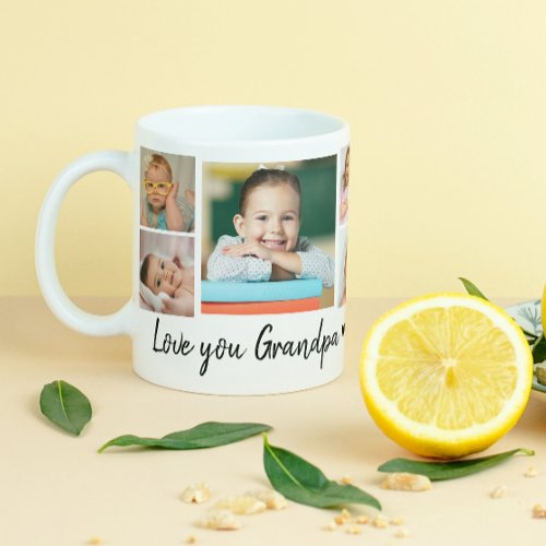 Love You Grandpa Grandchildren 8 Photo Collage Coffee Mug