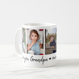 Love You Grandpa Grandkids 5 Photo Collage Coffee Mug