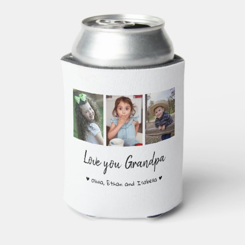 Love You Grandpa Happy Fathers Day 2022 Photo Can Cooler