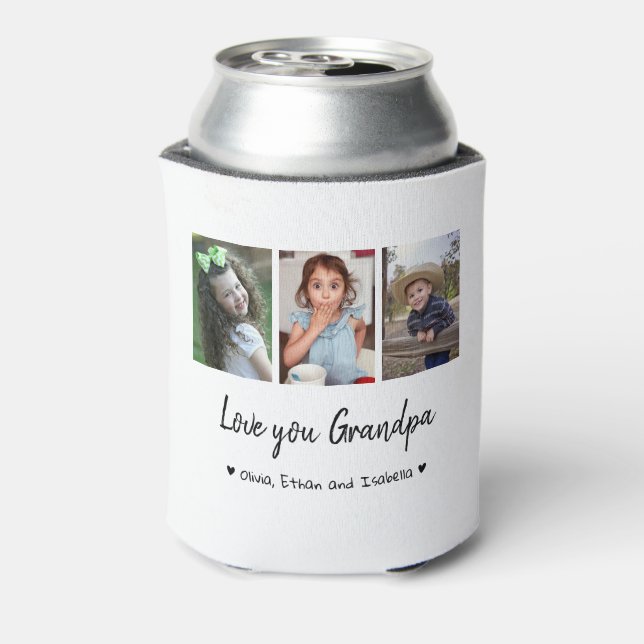 Love You Grandpa Happy Father's Day 2022 Photo Can Cooler (Can Back)