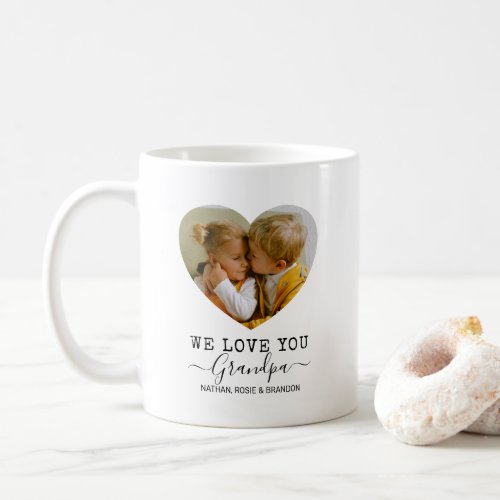 Love You Grandpa heart Photo Coffee Mug