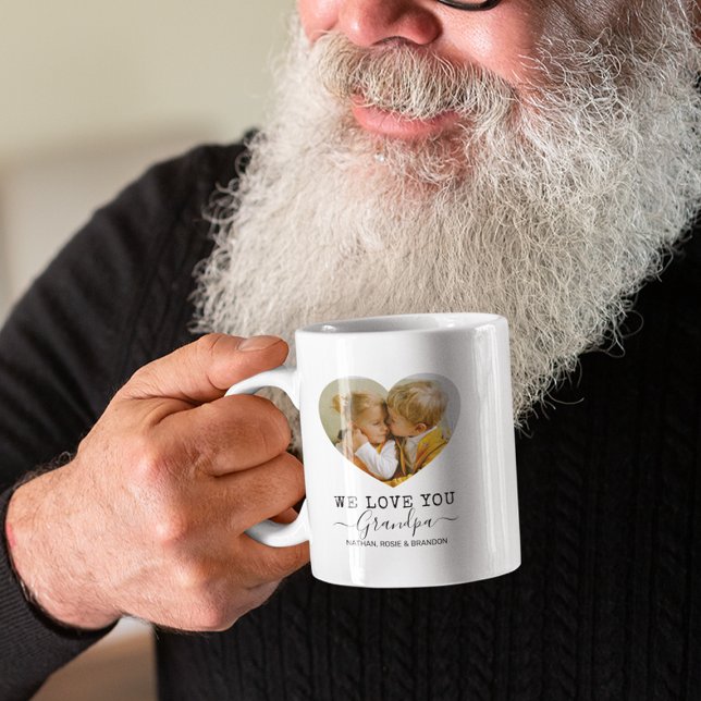 Love You Grandpa heart Photo Coffee Mug (Creator Uploaded)