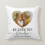 Love You Grandpa heart Photo Throw Pillow Love You Grandpa heart Photo Throw Pillow
