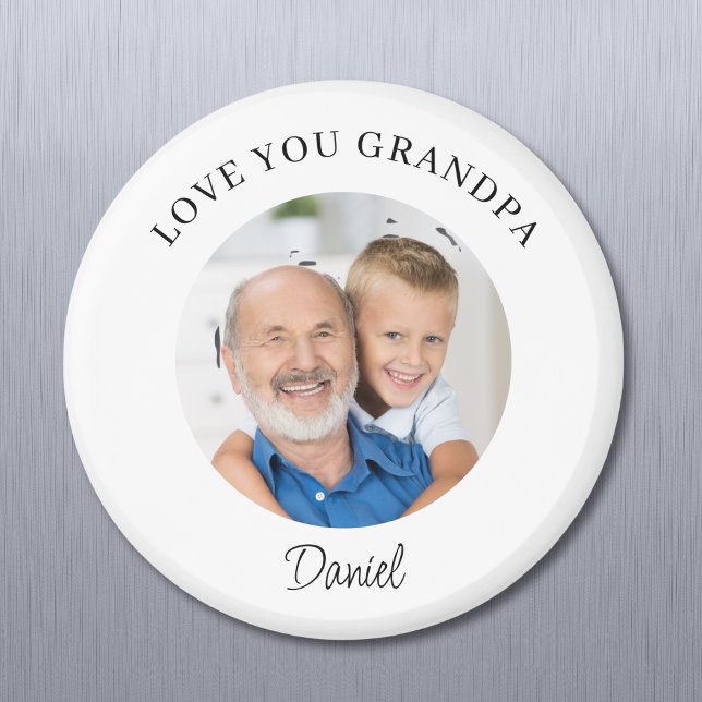 Love You Grandpa Keepsake Photo Magnet (Creator Uploaded)