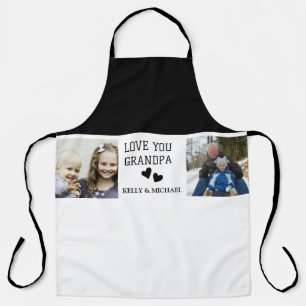 Love You, Grandpa Modern Collage Photo Apron