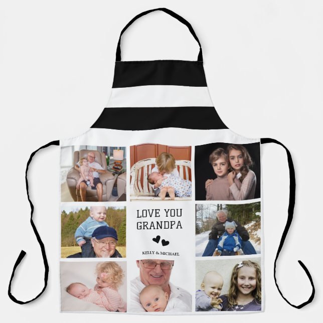 Love You, Grandpa | Modern Collage Photo Apron  (Front)