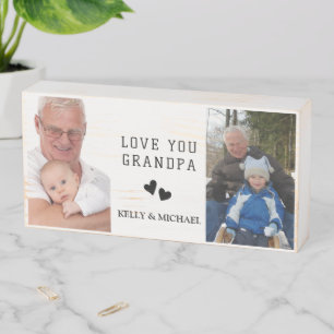 Love You Grandpa Modern Collage Photo Box Sign
