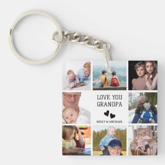Love You, Grandpa | Modern Collage Photo Keychain