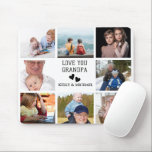 Love You, Grandpa | Modern Collage Photo Mousepad<br><div class="desc">Surprise Grandpa with a personalized mousepad that reminds him of his favorite moments! This modern collage design lets you add cherished photos, making it a thoughtful and practical gift for birthdays, Father’s Day, or just because. Whether he’s working, browsing, or gaming, this custom mousepad will bring a smile to his...</div>