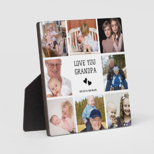 Love You, Grandpa Modern Collage Photo Plaque