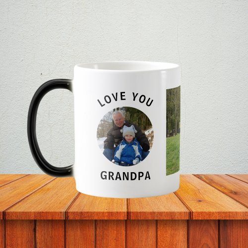 Love You Grandpa Personalized Custom Family Photo Magic Mug