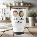 Love You Grandpa | Personalized Two-Face Photo  Travel Mug<br><div class="desc">Show Grandpa how much he means to you with this personalized travel mug featuring two cherished face photos and a heartfelt "Love You Grandpa" message. Perfect for coffee on-the-go or tea at home, this custom mug is a meaningful and practical gift for birthdays, Father’s Day, holidays, or any special occasion....</div>