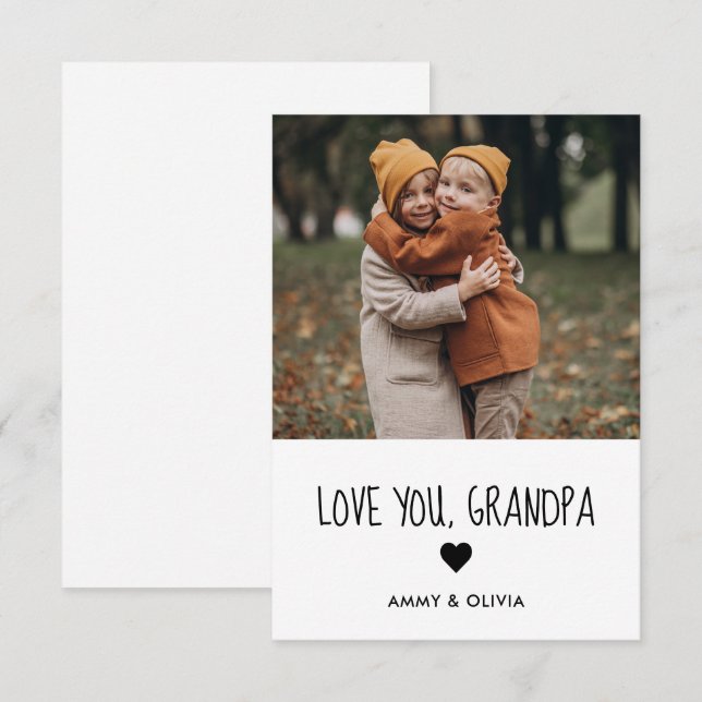 Love You Grandpa photo Card (Front/Back)