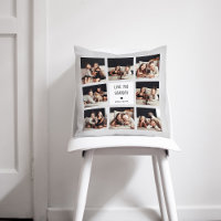 Love You Grandpa | Photo Collage Handwritten Text Throw Pillow