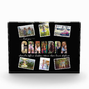 Love You Grandpa Photo Collage Letters Pic Block
