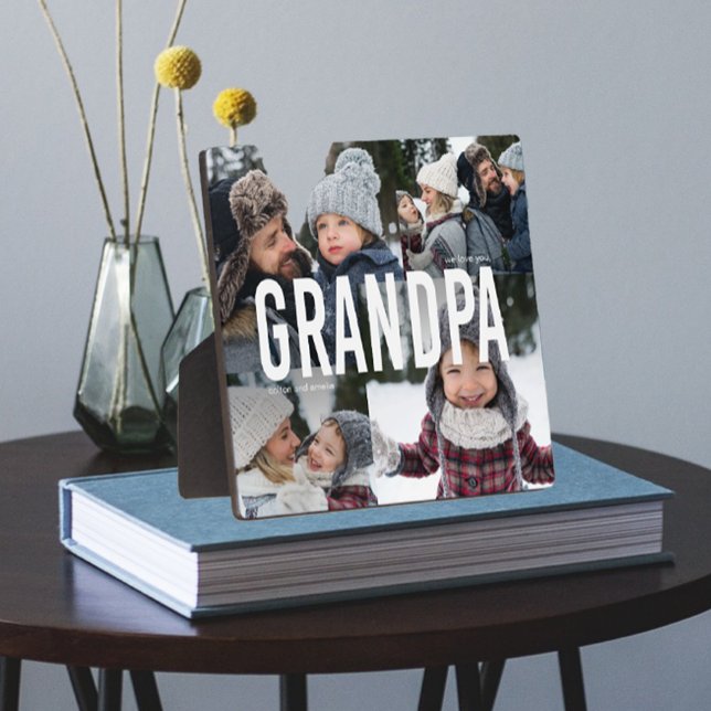Love You Grandpa Photo Collage Plaque (Creator Uploaded)