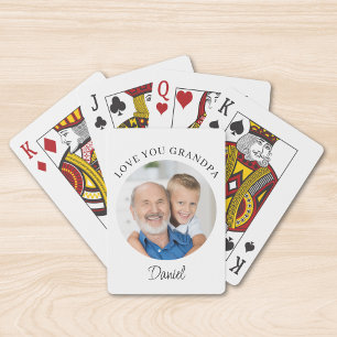 Love You Grandpa Photo Poker Cards