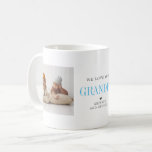 Love You Grandpa | Two Photo Collage Coffee Mug<br><div class="desc">This simple and sweet mug says "We Love you Grandpa" in trendy, modern typefaces with a charming heart and a spot for names. Minimal two photo template of your favorite personal photos for a gift anyone would love. The perfect gift for any dad (can be customized for any daddy moniker...</div>