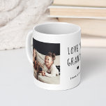 Love You Grandpa | Two Photo Handwritten Text Coffee Mug<br><div class="desc">This simple and stylish mug says "Love you Grandpa" in trendy,  handwritten black text with a matching heart and a spot for your name. There is also room to show off two of your favorite personal photos for a gift your grandfather will love.</div>