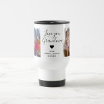 Love You Grandpa | Two Photo Handwritten Text  Travel Mug<br><div class="desc">Start Grandpa’s day with a warm reminder of your love! This personalized coffee mug features two cherished photos and a sweet handwritten-style “Love You Grandpa” text. A thoughtful gift for Father’s Day,  birthdays,  or just because—it’s a mug full of love and memories.</div>