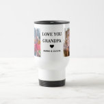 Love You Grandpa | Two Photo Handwritten Text  Travel Mug<br><div class="desc">Start Grandpa’s day with a warm reminder of your love! This personalized coffee mug features two cherished photos and a sweet handwritten-style “Love You Grandpa” text. A thoughtful gift for Father’s Day,  birthdays,  or just because—it’s a mug full of love and memories.</div>