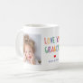 Love You Grandpa  | Two Photo Rainbow Colored Text Coffee Mug