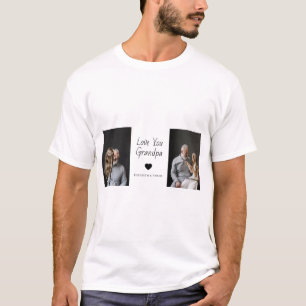 Love You Grandpa with Heart & Photos -  T-Shirt