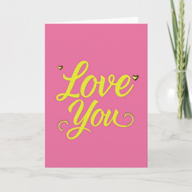 Love You Graphic Pop Art Card (Front)