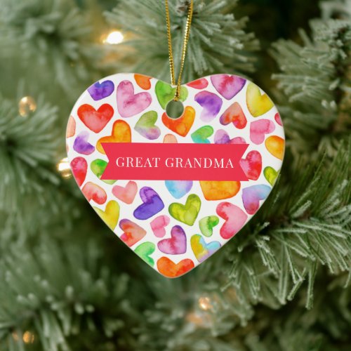 Love You Great Grandma  2 sided Ceramic Ornament