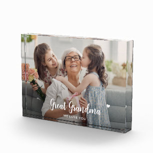 Love You Great Grandma Modern Script Photo Block