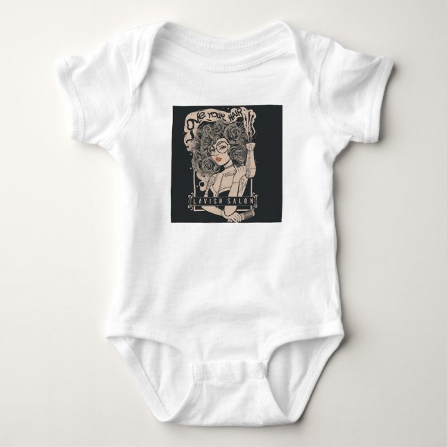 Love You Hair Lavish Salon Baby Bodysuit (Front)