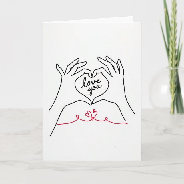 Love You Hands Heart Card (Front)