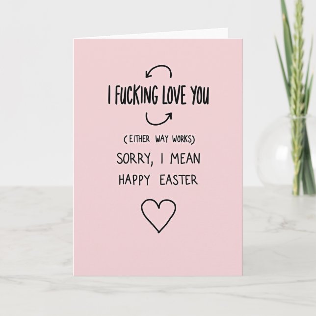 Love You Happy Easter Funny Card (Front)