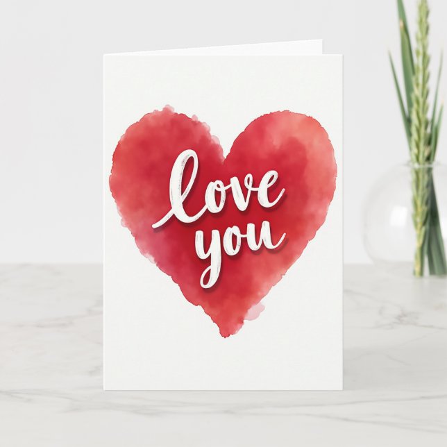 Love You Heart Art Card (Front)