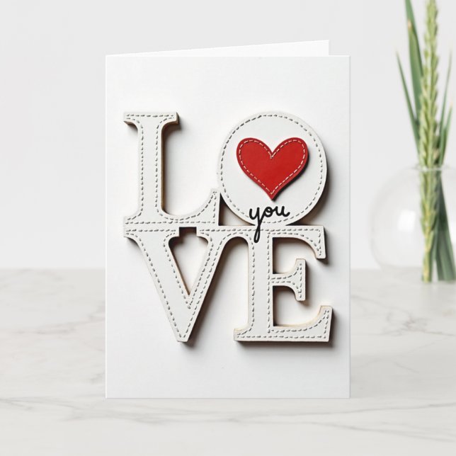 Love You Heart Card (Front)