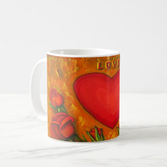 Love you heart coffee mug (Front Left)