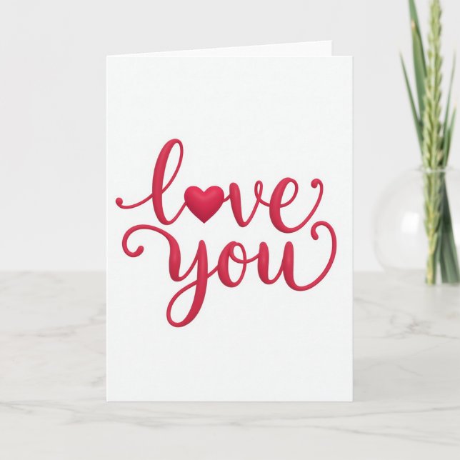 Love You Heart Felt Card (Front)