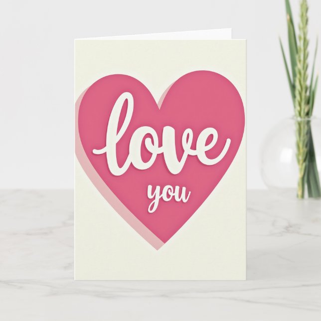 Love You Heart For Partner Card (Front)