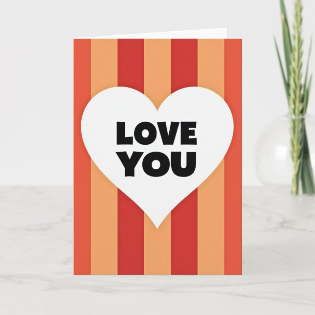Love You Heart Graphic Card (Front)