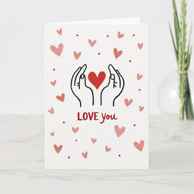 Love You Heart Hands Card (Front)