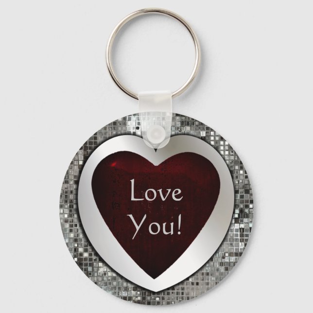 Love You! Heart Keychain (Front)