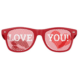 LOVE YOU! Heart retro Shades /Fun Party Sunglasses