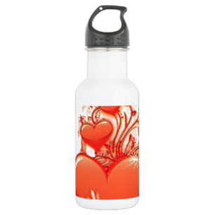 Love you heart valentine romantic love stainless steel water bottle