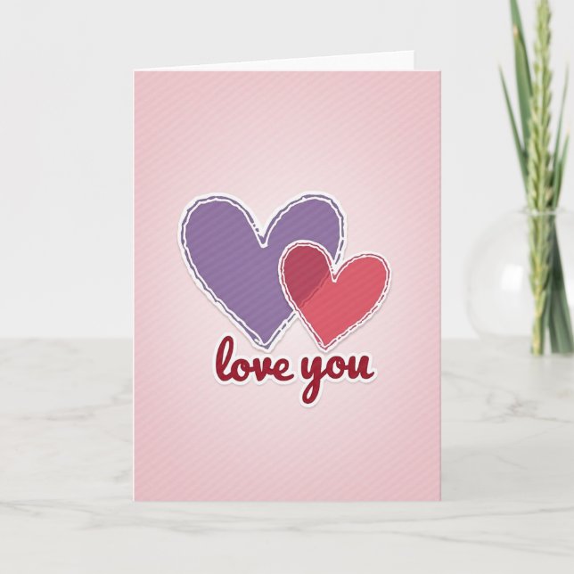 Love You Hearts Greeting Card (Front)