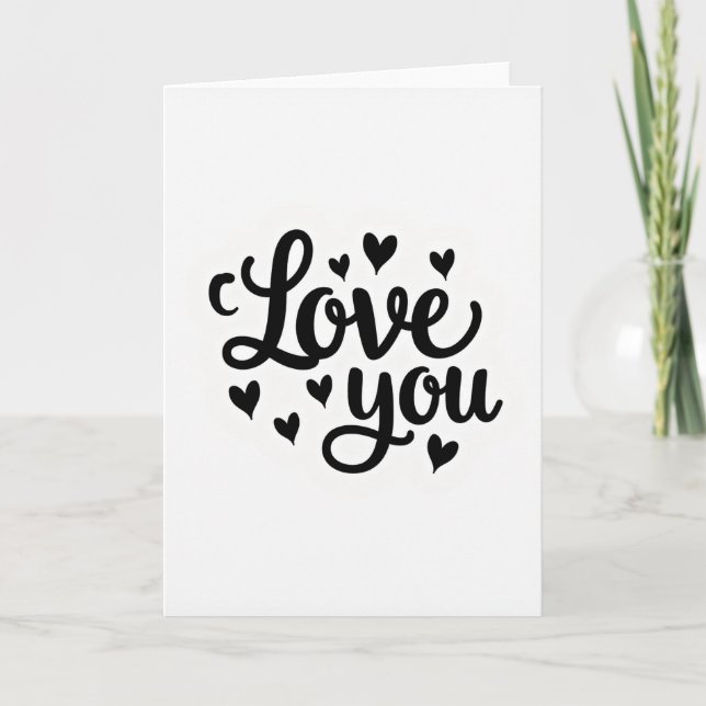 Love You Hearts Pattern Card (Front)