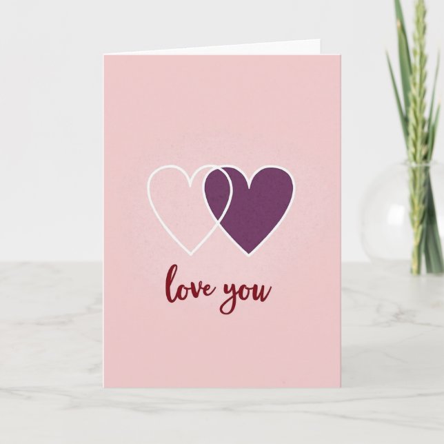 Love You Hearts Romantic Special Card (Front)
