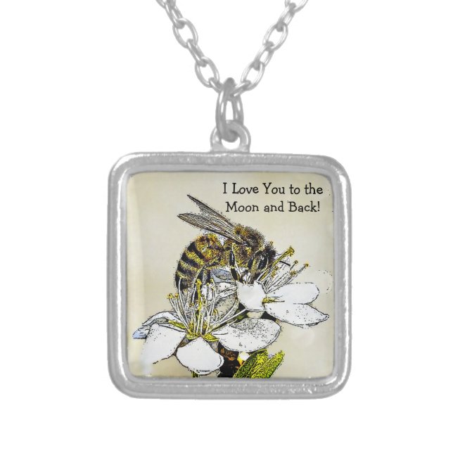 Love You Honey Bee Necklace (Front)