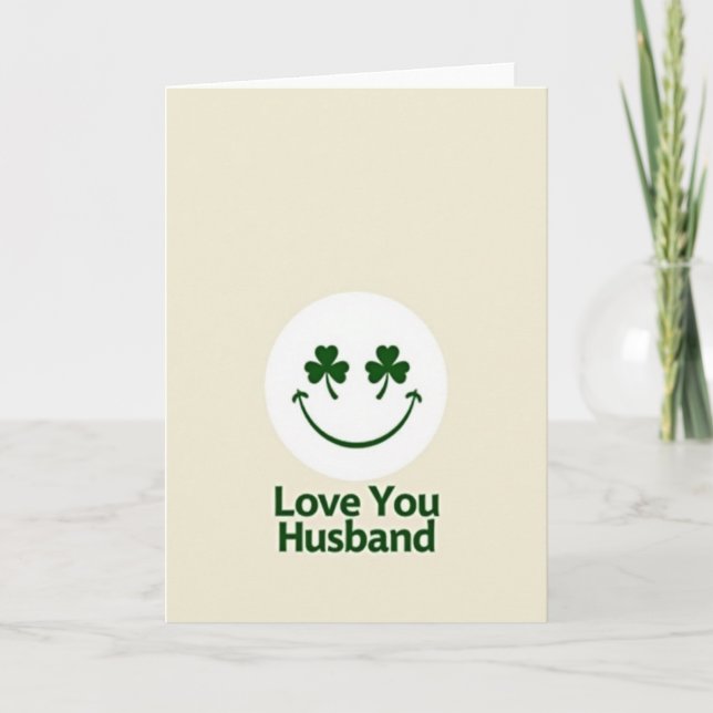 Love You Husband Green Smile Card (Front)