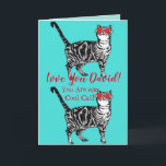 Love You Husband's Name Cool Tabby Cat Funny Card<br><div class="desc">Love You mans/Husband's Name Cool Tabby Cat Funny Drawing Card or Thank You Card. Designed from one of my original drawings,  enjoy!</div>